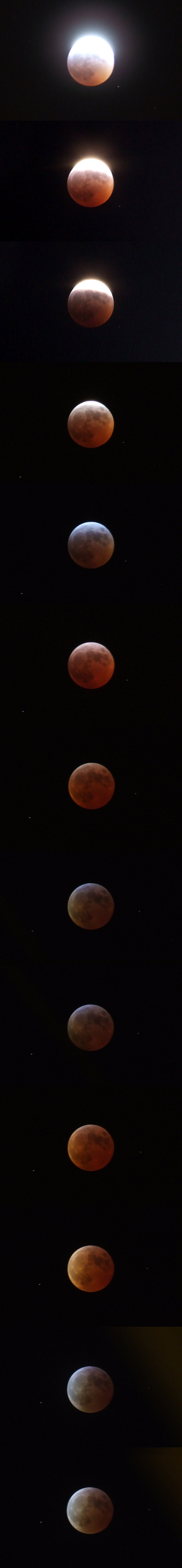 Lunar Eclipse, caught in March 2007 from my open bedroom window. I got flu the next day and I believe this was why.